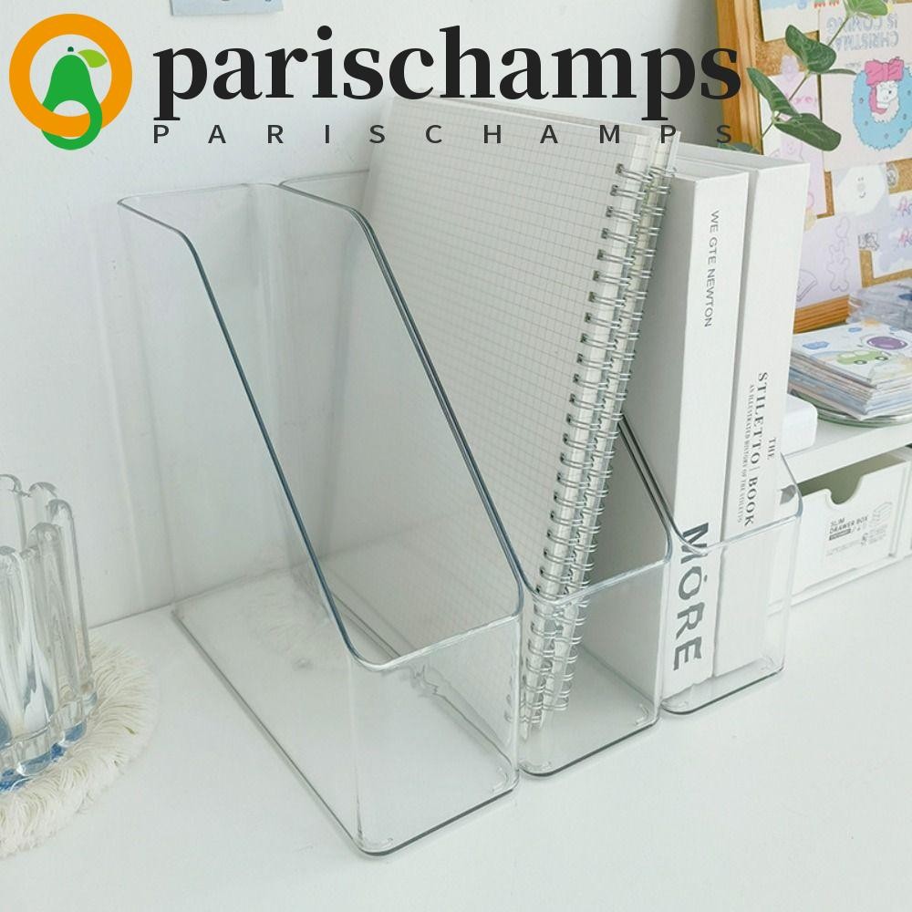 Parischamps โฟลเดอร์โต๊ะ, โฟลเดอร์แฟ้มแนวตั้ง PET โปร่งใส, ถังเก็บมุมเนื้อ, สํานักงานจัดระเบียบถาดกระดาษแบบบางประหยัดพื้นที่