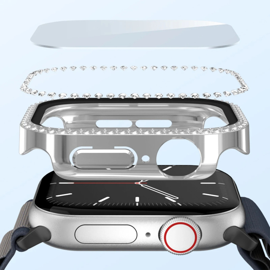 แวววาวกรณีการหมุนฝาครอบป้องกันหน้าจอ for Apple Watch Series 11 10 9 8 7 6 5 4 Iwatch 46mm 38mm 40mm 41mm 42mm 44mm 45mm ราคา ถูกที่สุด ดีลบีเคเค แกลเลอรีภาพที่ 7