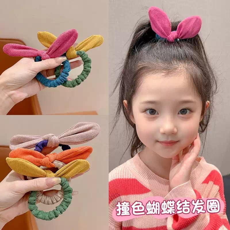 ฤดูใบไม้ร่วงฤดูหนาวตุ๊กตากระต่ายหูผูกผมสําหรับผู้หญิงหนังศีรษะผมหางม้าอุปกรณ์ผม