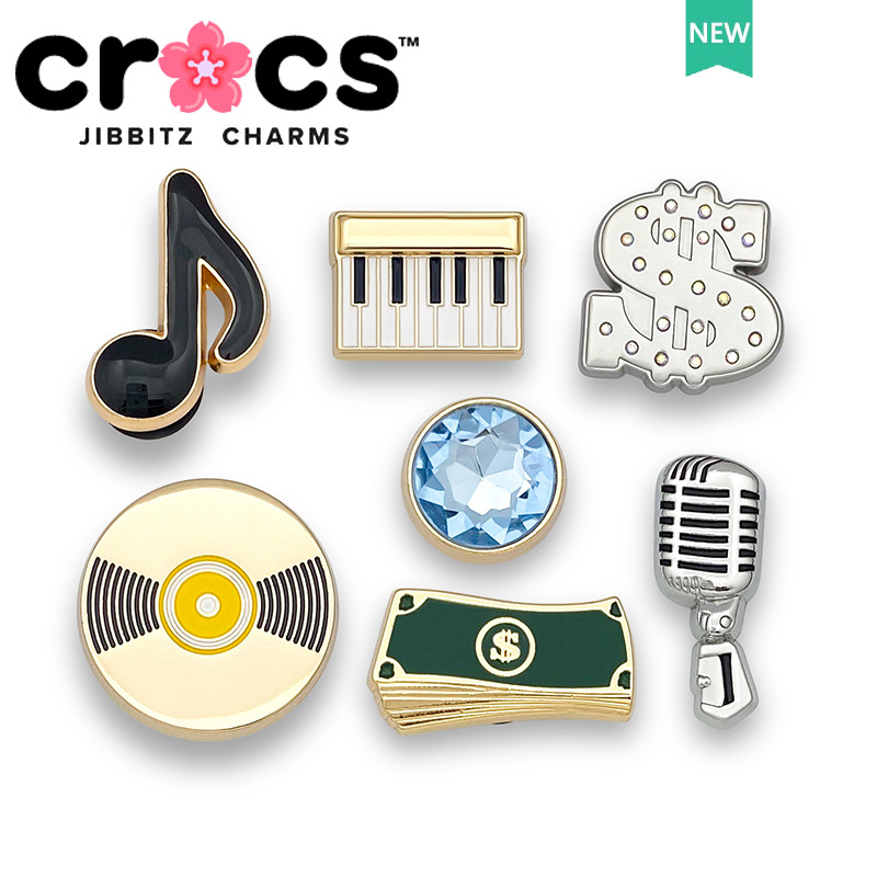 โลหะ crocs jibbitz รองเท้าหัวเข็มขัดรูอุปกรณ์เสริมรองเท้าดอกไม้เพลง Note Series โลหะผสมแฟชั่นรองเท้าอุปกรณ์เสริม
