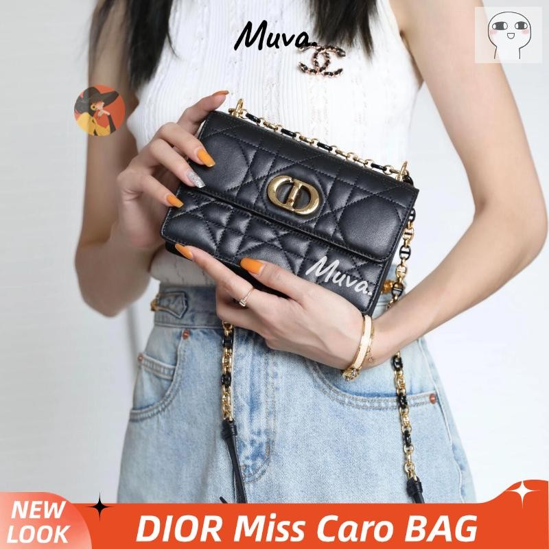 สินค้าขายดีDior MISS CARO MINI Women/Shoulder Bag กระเป๋าโซ่