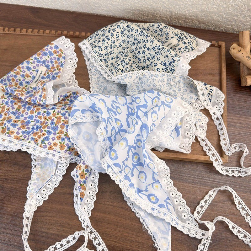 เกาหลีหวานพิมพ์ดอกไม้คาดศีรษะผู้หญิงสวมผมผ้าพันคอแฟชั่นอุปกรณ์ผม