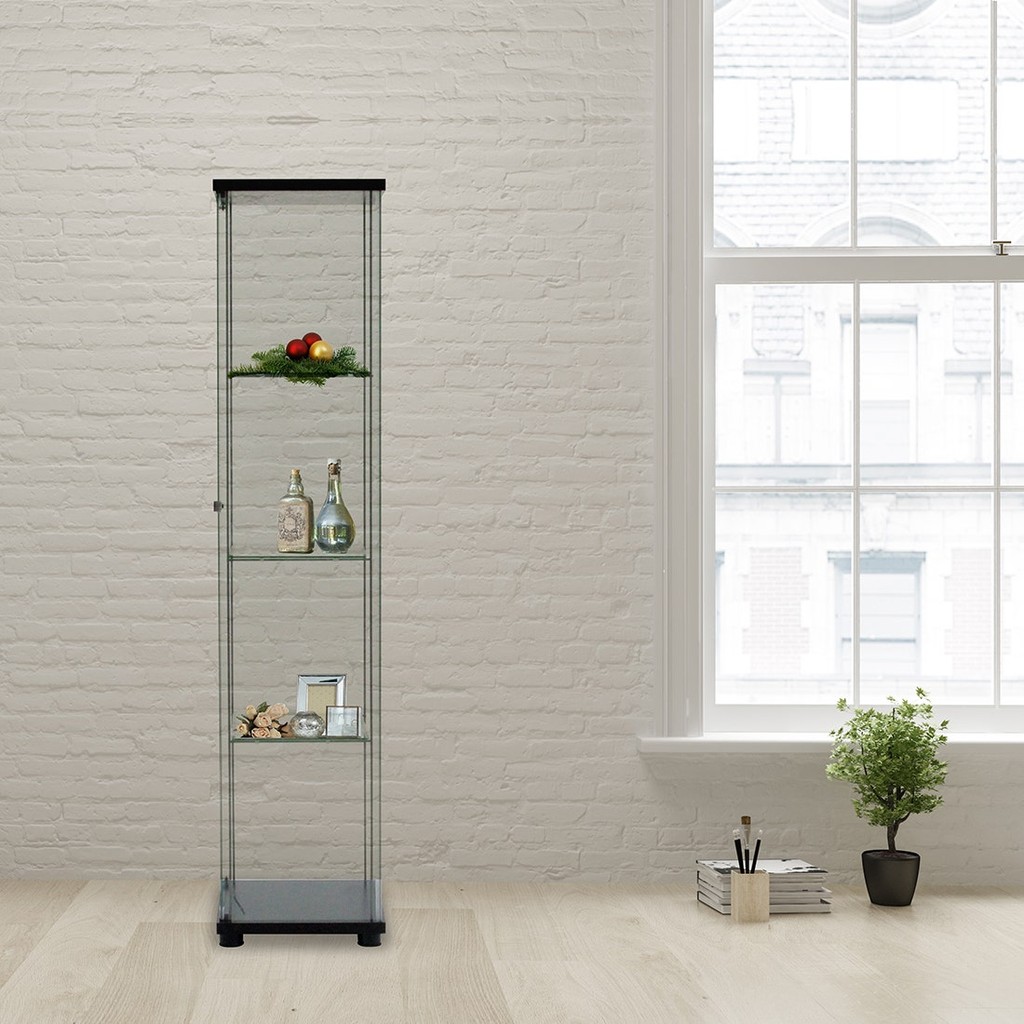 SB Design Square ตู้โชว์ ขนาด 43 ซม. รุ่น Flassy สีดำ (43X37X164 ซม.)  แบรนด์ KONCEPT FURNITURE