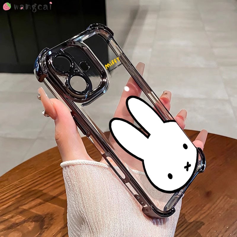 สําหรับ Xiaomi Poco C65 C55 F6 F5 X6 X3 M6 M2 Pro NFC F4 เคสโทรศัพท์สไตล์เกาหลีสีขาว Miffy กระต่ายดอ