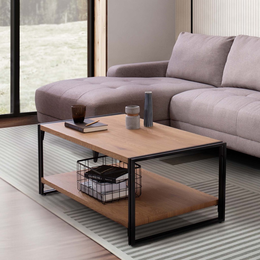 SB Design Square โต๊ะกลาง รุ่น Lomas - สีไม้ธรรมชาติ (110x60x45 ซม.)  แบรนด์ CLICHE