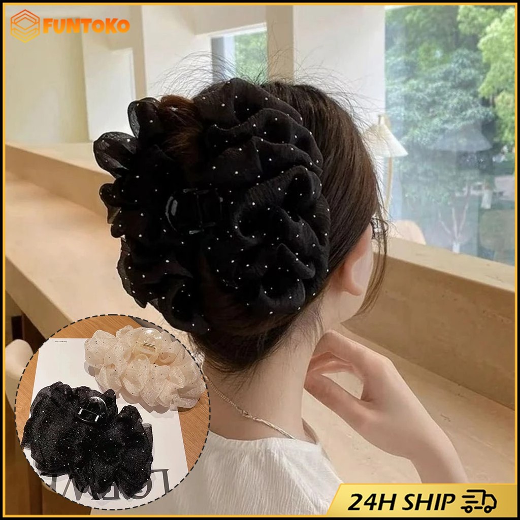 สินค้ามีคุณภาพ คลิปหนีบผม เกาหลี ดอกไม้ โบว์ ขนาดใหญ่ กิ๊ปหนีบผมแฟชั่นผู้หญิง