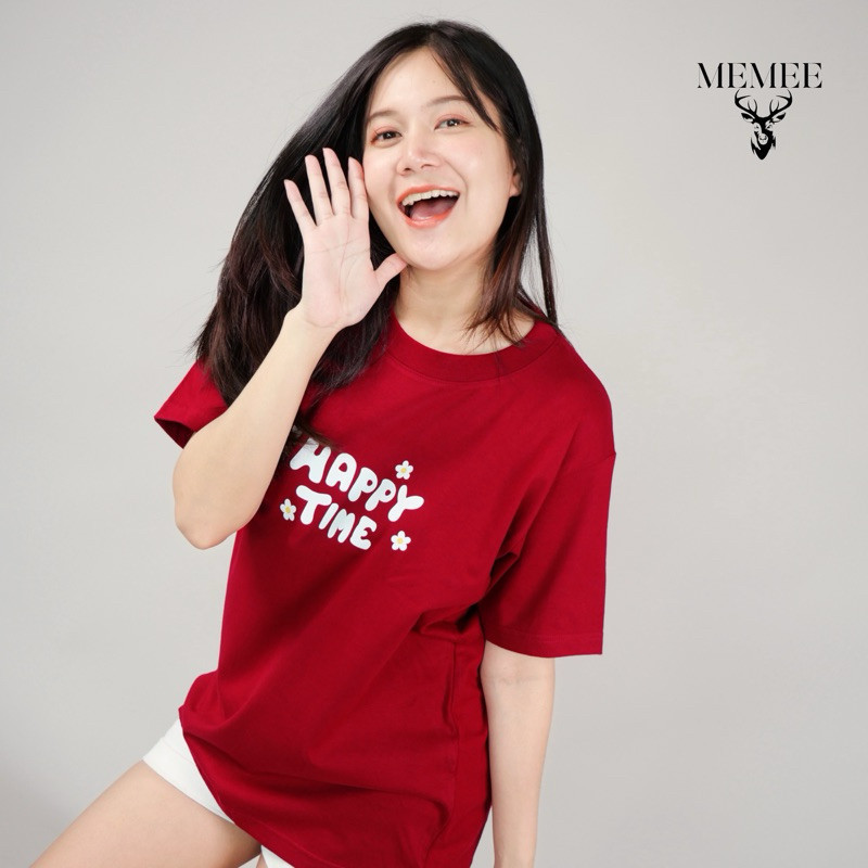 พร้อมส่ง🔥 S-5XL MEMEE ⚡️COTTON USA ผ้าหนานิ่ม ทรงสวย คอสวยS-3XL (C7 Happy Time)