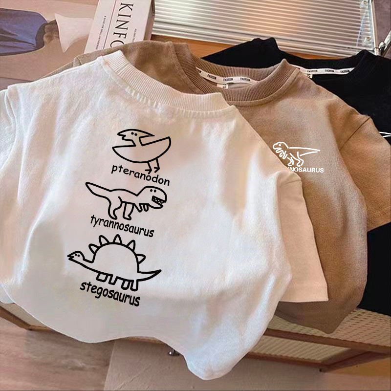 （พร้อมส่งจากกทม มาถึงใน 2วัน）เสื้อผ้าเด็ก เสื้อยืดเด็กเสื้อผ้าฝ้ายแขนสั้นลายการ์ตูนสุดน่ารัก oversize T-shirt 100%cotton