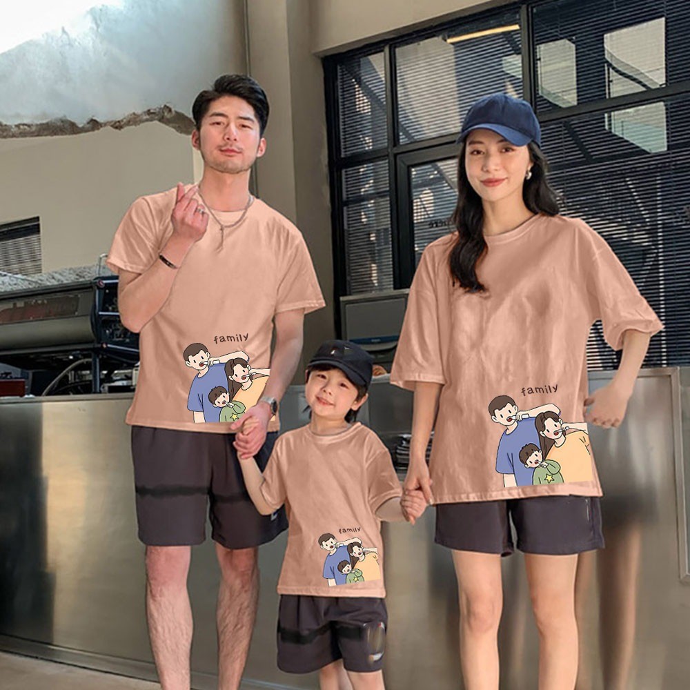 พร้อมส่ง&COD RINA STUDIO เสื้อยืดสำหรับครอบครัวเสื้อแม่แขนสั้น,เสื้อพ่อและลูกเสื้อยืดฤดูร้อนธีมการ์ตูนสำหรับครอบครัว