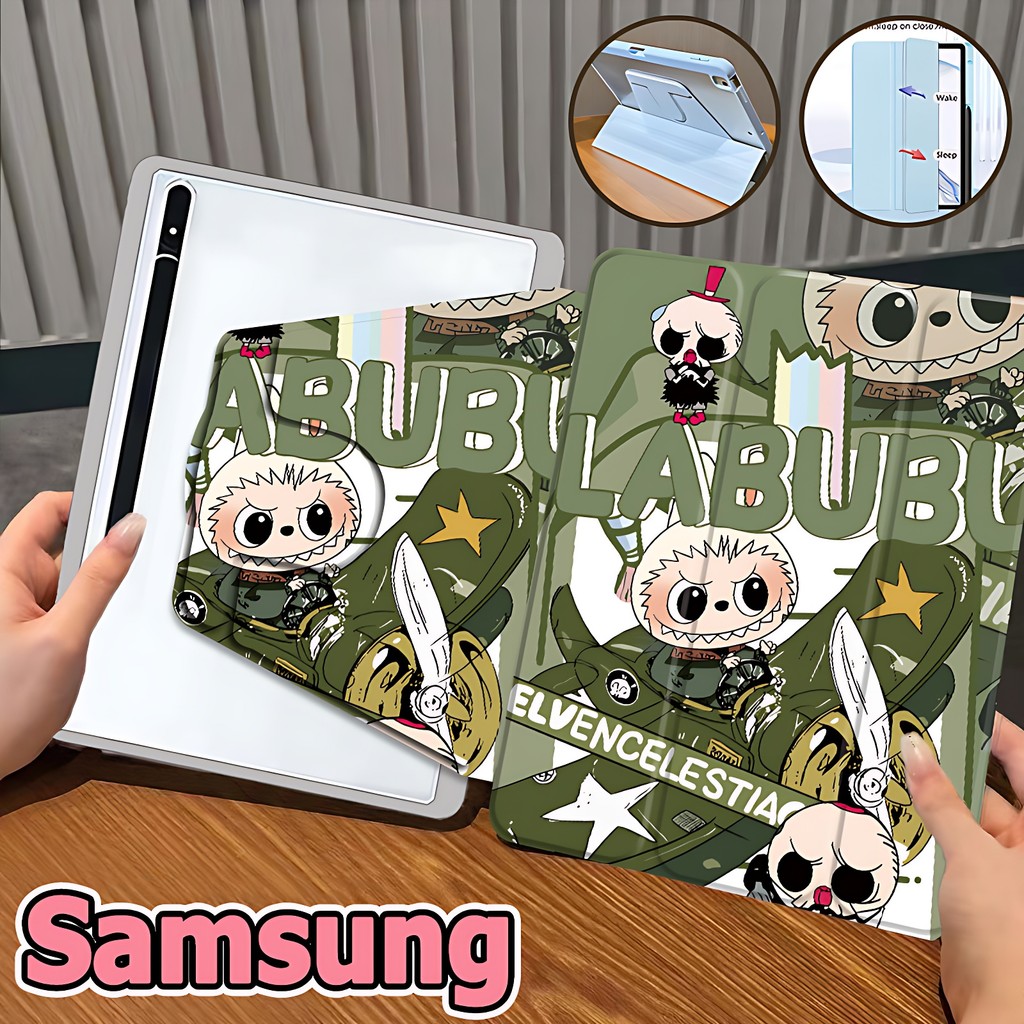 【new!】เคสฝาพับ ซัมซุง Tab case S6 lite S7 S8 S9 S10+ S7FE S9FE S9FE+ A7 A8 A9 A9+ เคสฝาพับ Samsung Galaxy Tab S8+ S9+ S7+ 360°หมุนตั้ง/นอนได้  เคส Galaxy Triple fold Samsung case