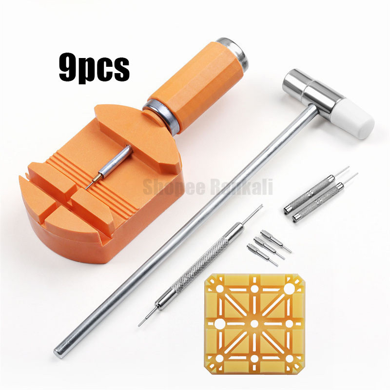 3/6/9 ชิ้นนาฬิกา Link Chain Removal เครื่องมือนาฬิกาปรับความยาวค้อน Punch Pins Strap Holder Kit นาฬิกาซ่อมเครื่องมือสําหรับช่างซ่อมนาฬิกา