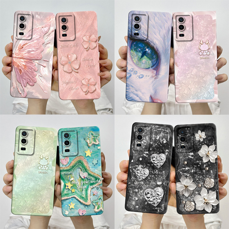 สําหรับ vivo Y76S 5G/vivo Y76 5G funda กล้องป้องกันโทรศัพท์ coque น่ารักการ์ตูนสําหรับ ivo Y 76S 5G/
