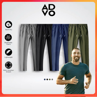 ADVO Long Pants Men Polyester Seluar Panjang Lelaki Track Pants Tracksuit Sukan Sports Running Pocket Jogger Pants