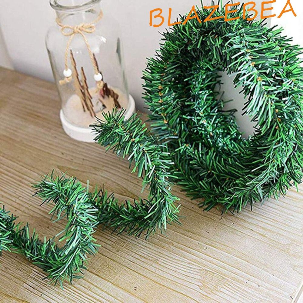 Blazebea Garland DIY 5.5M Party Supplies Cane ​Tinsel Christmas Decor เครื่องประดับสีเขียว