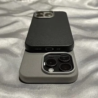 หรูหรา Matte หนังสําหรับ iPhone 16 15 Pro Max 16e 14 13 12 11 Pro X XS Max XR 7 8 Plus SE2020 เลนส์ป้องกันกันกระแทก
