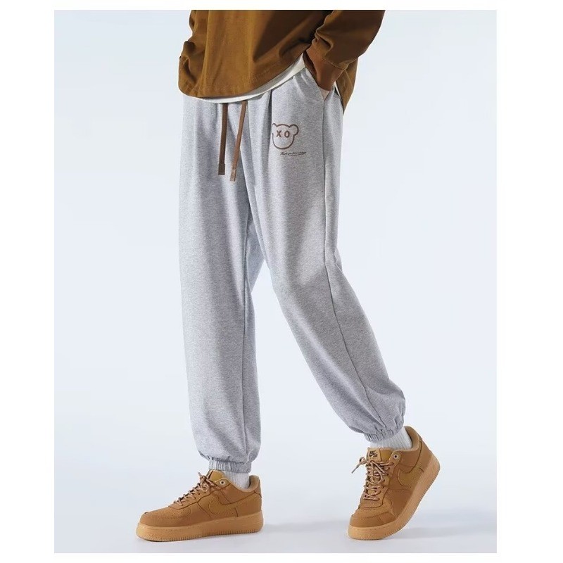 M-8xl เกาหลี Simple สีเทา Jogger กางเกงผู้ชาย Plus ขนาดกางเกงขายาวลําลองหลวม Sweatpants
