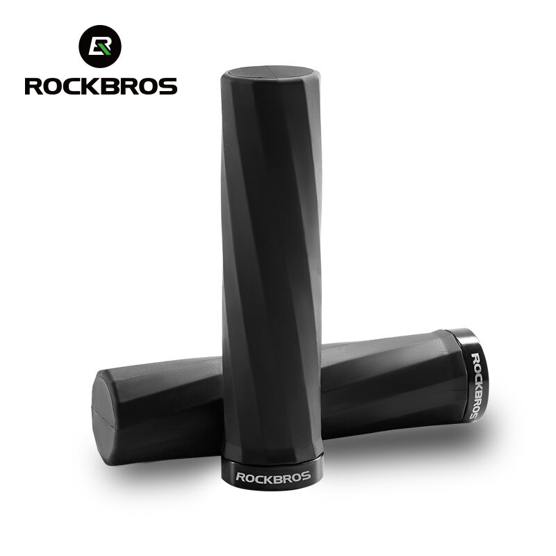 【TH Delivery】Rockbros ด้ามจับจักรยาน MTB TPE ฝาครอบล็อคดูดซับแรงกระแทกที่จับจักรยานที่สะดวกสบายอุปกรณ์ปั่นจักรยานกันลื่น