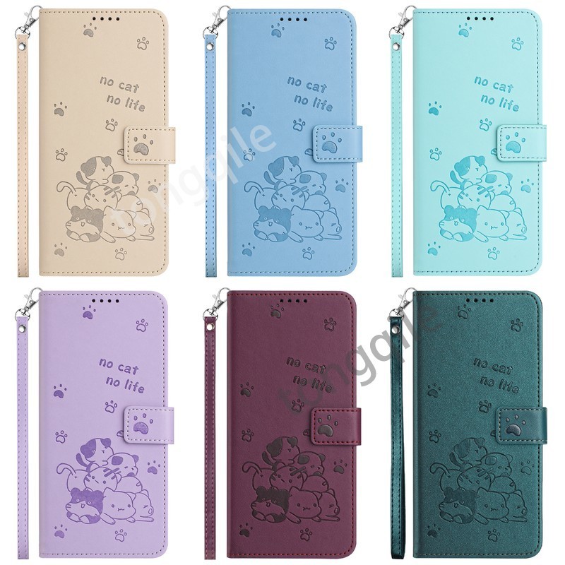 กรณีพลิกสําหรับ Infinix Hot 60i 5G Hot60i 2025 หรูหราหนังฝาครอบโทรศัพท์ปลอกช่องใส่การ์ดกระเป๋าสตางค์แมวรูปแบบ Stand Holder กันชนกันกระแทก Anti Drop Lanyard - รูปที่ 7