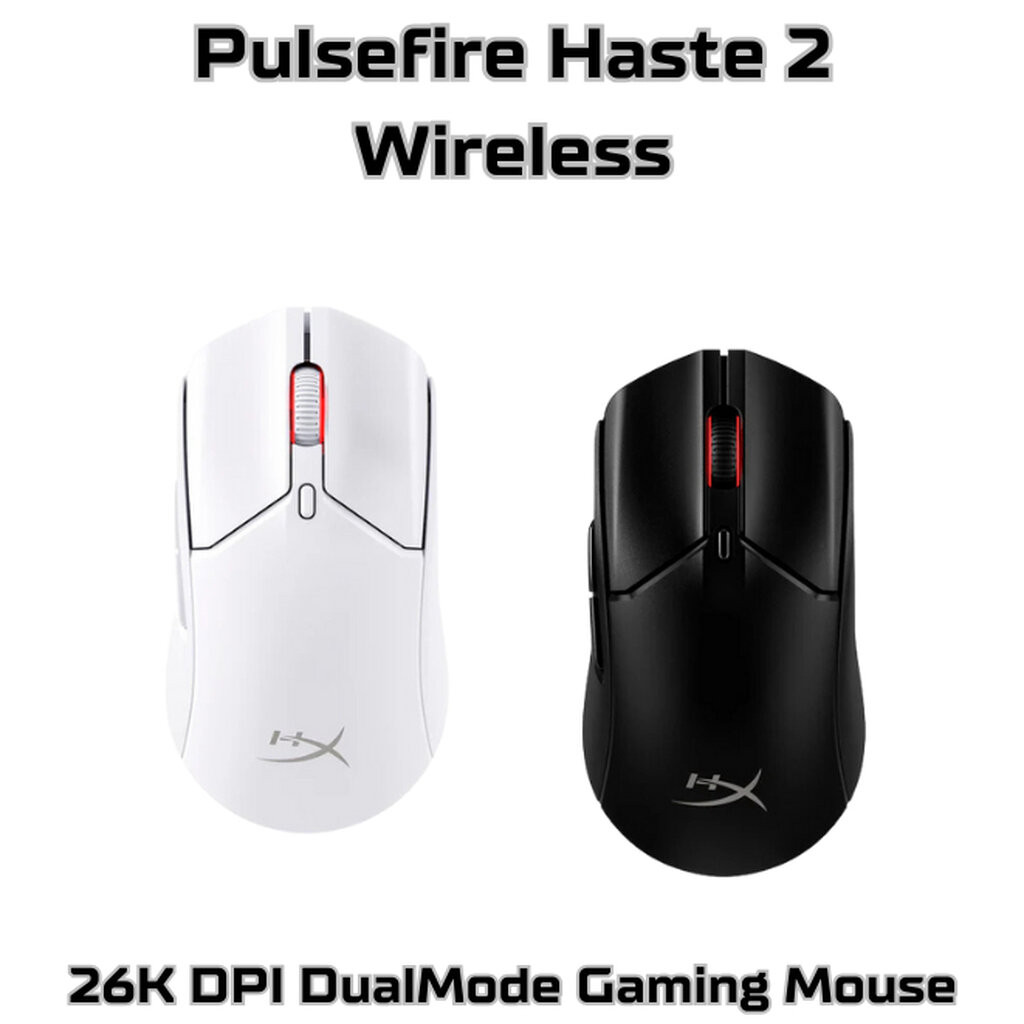 HyperX Pulsefire Haste 2 Wireless 26K DPI Dual Mode Gaming Mouse : 6N0B0AA / 6N0A9AA