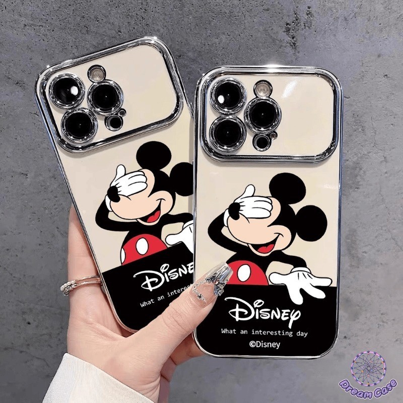 ตลกน่ารักการ์ตูนมิกกี้เมาส์แผ่นไฟฟ้าอ่อนนุ่ม เคส IPhone 16 13 11 15 14 12 Pro Max 7Plus XR X XS Max 15 8 16 14 13 Plus