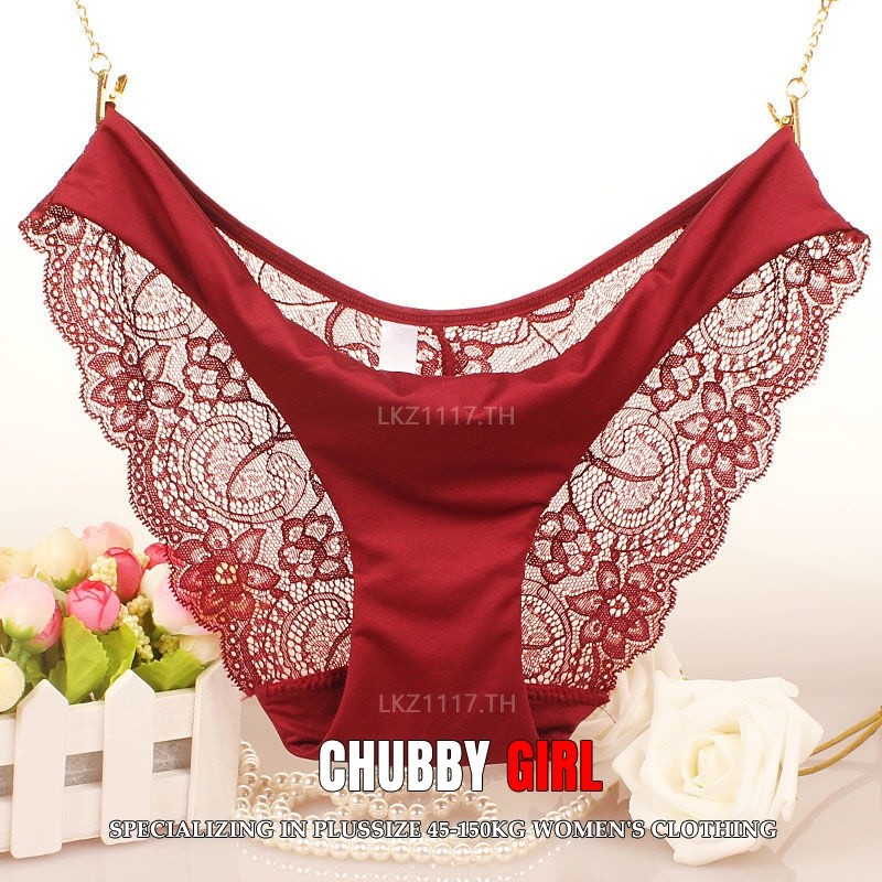 Chubby GirL กางเกงในสาวอวบกางเกงในสตรีไซส์ใหญ่ผ้าตาข่ายเอวต่ำกางเกงในลูกไม้เซ็กซี่กางเกงในผู้หญิง