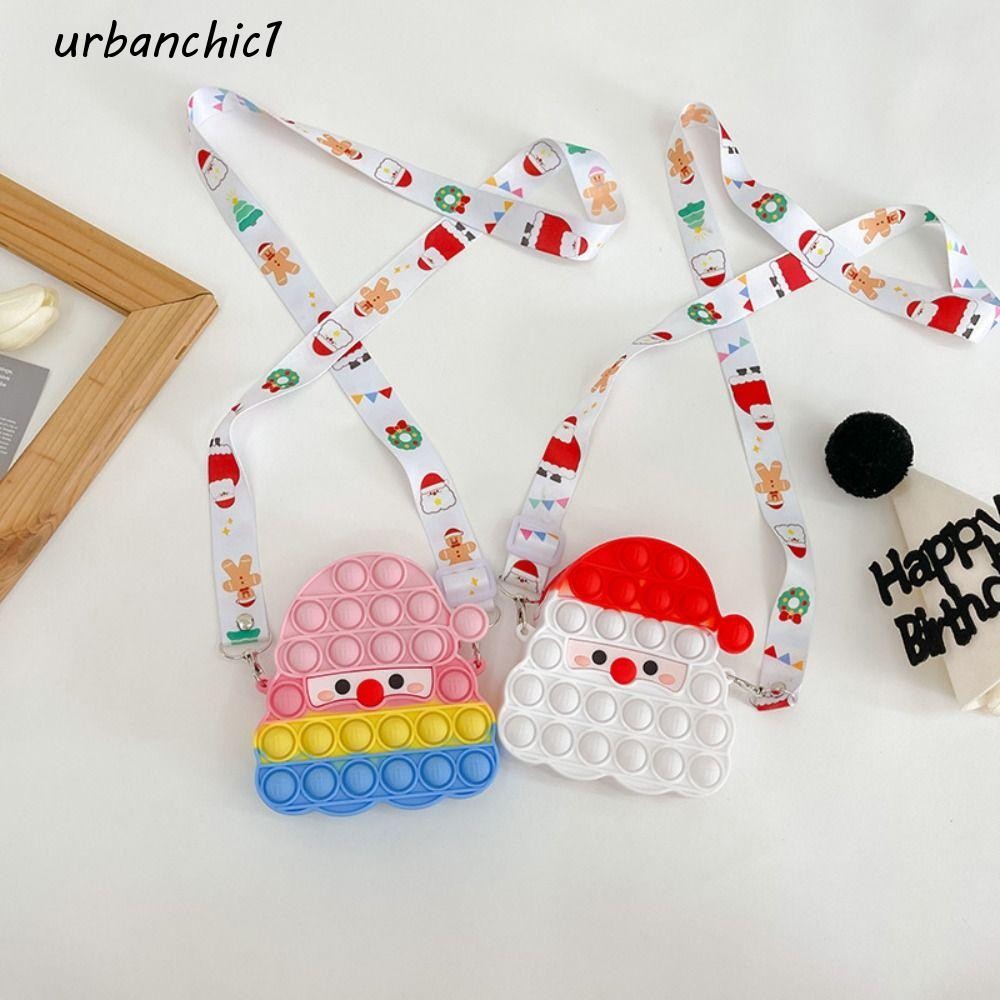 Urbanchic Santa Claus กระเป๋าสะพาย, Rodentic Pioneer การ์ตูนคริสต์มาส Crossbody Bag, Little Princess Backpack Card Bag Mini Bag กระเป๋าใส่เหรียญซิลิโคนกันน้ํานักเรียน