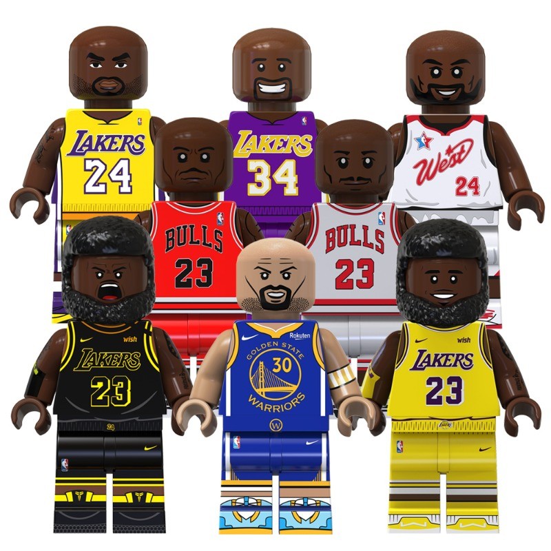 บาสเกตบอล Star ONeal Curry Lebron James Kobe พร้อม OBrien Trophy Collection Mini Building Blocks รูปของเล่นเด็กของขวัญ