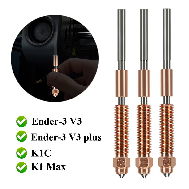 For Creality K1c Nozzle Creality K1 Max Nozzle .4 High Speed Upgrade Quick Swap Ender 3 V3 Nozzle fo