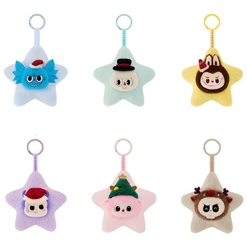Popmart THE MONSTERS Classic Series LABUBU จี้ตุ๊กตาประกายกล่องตาบอดเครื่องประดับน่ารักวันหยุดของขวัญคริสต์มาส
