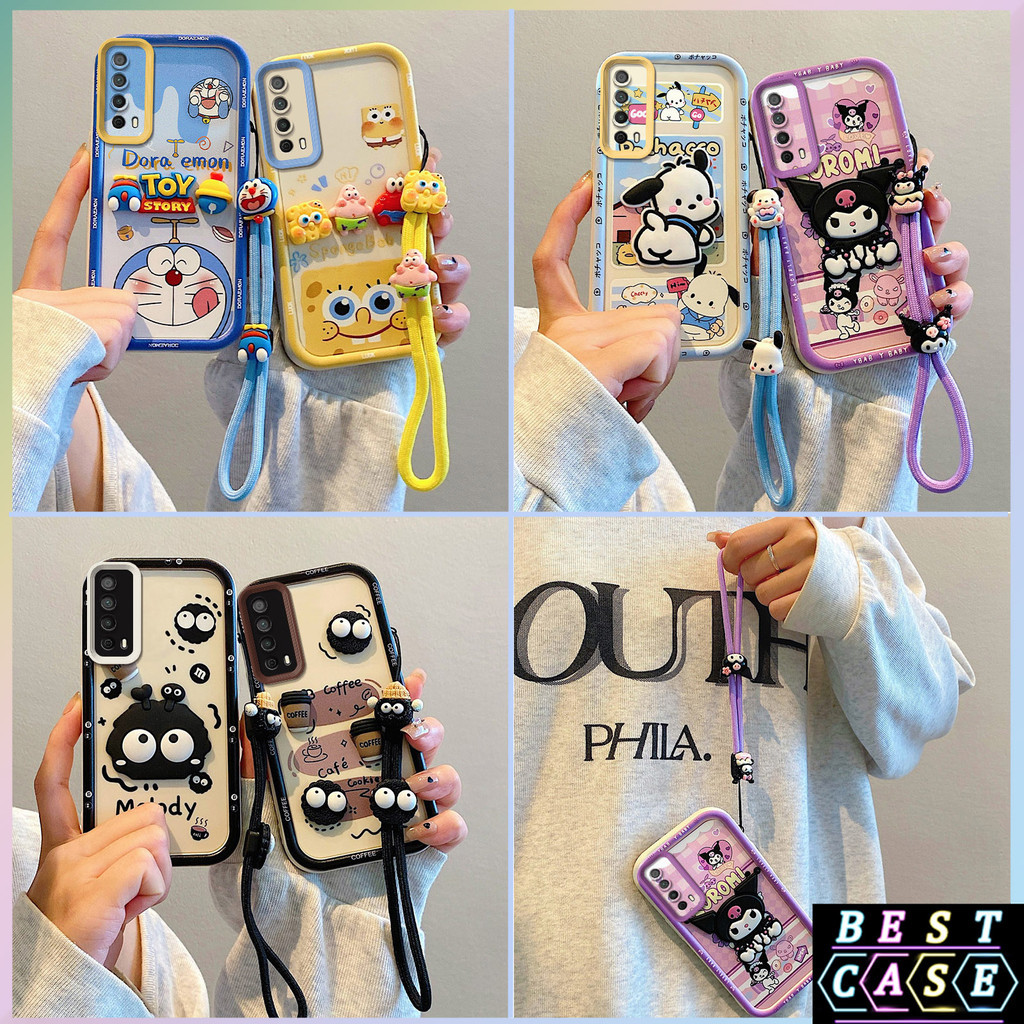 เคส  Huawei Y7a เคส เข้ากันได้กับ Doraemon Spongebob สามมิติรูปตุ๊กตาน่ารักเคส โทรศัพท์แบบนุ่ม TY-TYGZ