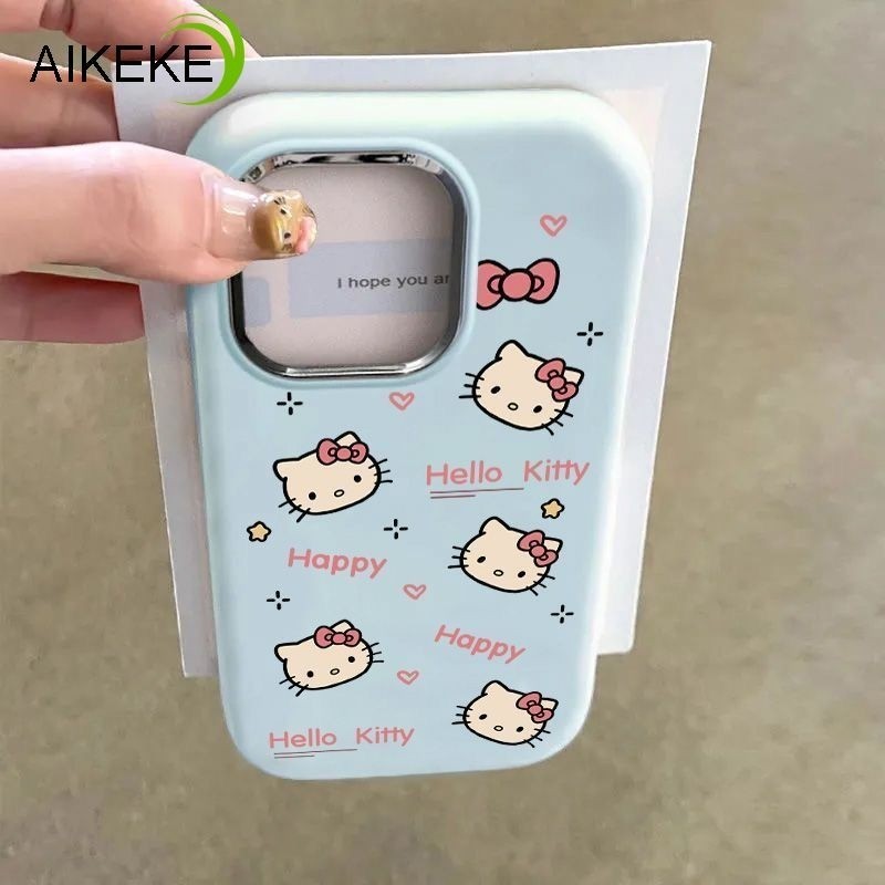 สไตล์เกาหลีน่ารัก HelloKitty สําหรับ Samsung Galaxy S25 S24 S23 S22 Plus Ultra S21 S20 FE Lite สีลูกกวาดการ์ตูนนุ่มเคสโทรศัพท์กันกระแทกฝาหลัง