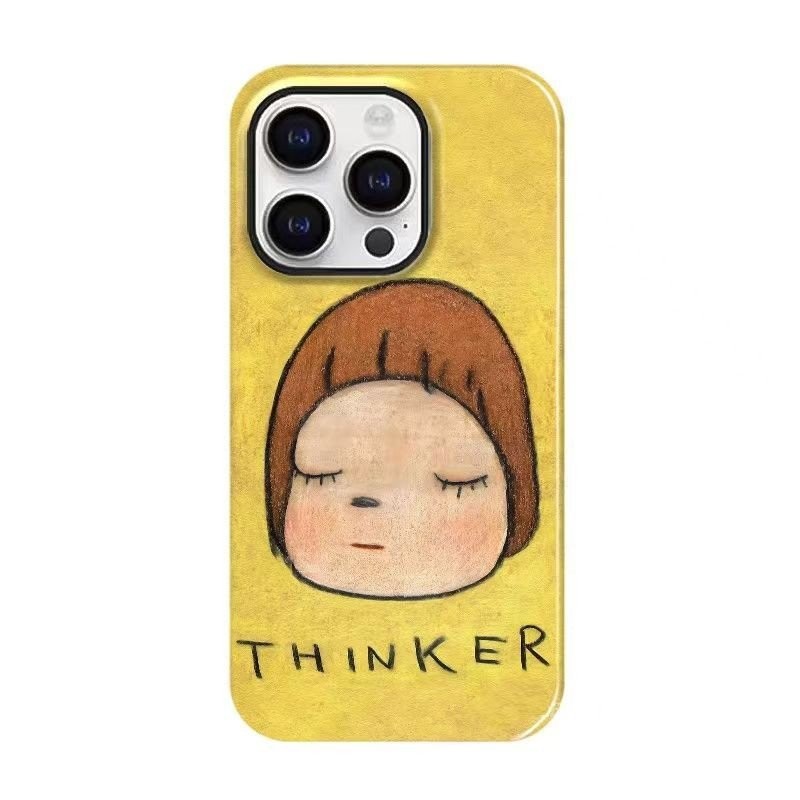 เคสโทรศัพท์สำหรับ iPhone น่ารัก Nara Yoshitomo เคส iPhone 16 Pro Max เคส 15 Pro ใช้สองด้าน เคสกันกระ