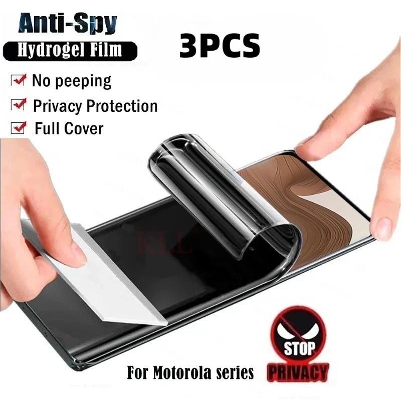 3pcs HD Anti Spy ความเป็นส่วนตัว Hydrogel ฟิล์มสําหรับ Motorola Moto Edge ThinkPhone S50 S30 X50 X40