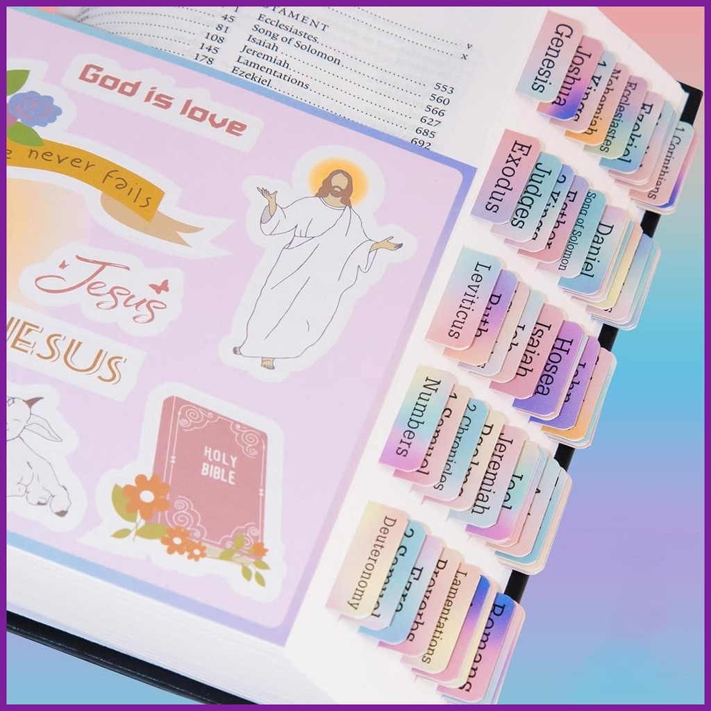 แท็บพระคัมภีร์สําหรับผู้หญิงลามิเนต Bible Index Tabs Compact Book อุปกรณ์เสริมสําหรับสคริปต์ Annotat