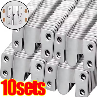 1/5/10 Pairs Invisible Flush Mount Bracket - Stainless Steel Furniture Interlock Hanging Buckle - Wall Picture Frame Hanger