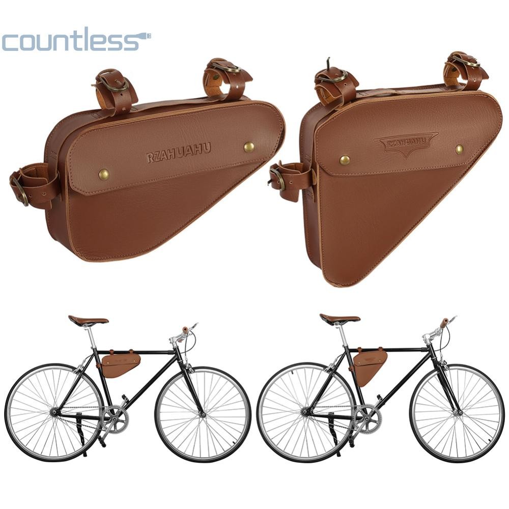 Fr Bike Retro Triangle Bag PVC Bicycle Frame Storage Bag Bike Accessories [counterless.th]