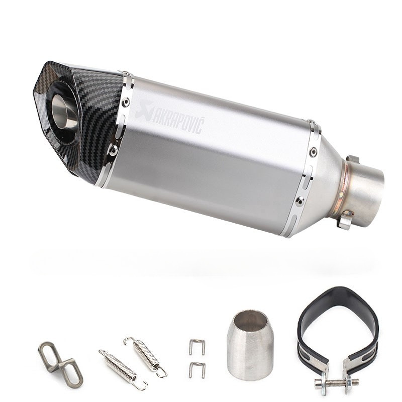 Universal Mufflers ID 51 มม./2" Moto ท่อไอเสีย Tailpipe Tip สแตนเลสพร้อมเครื่องเก็บเสียงแบบถอดได้