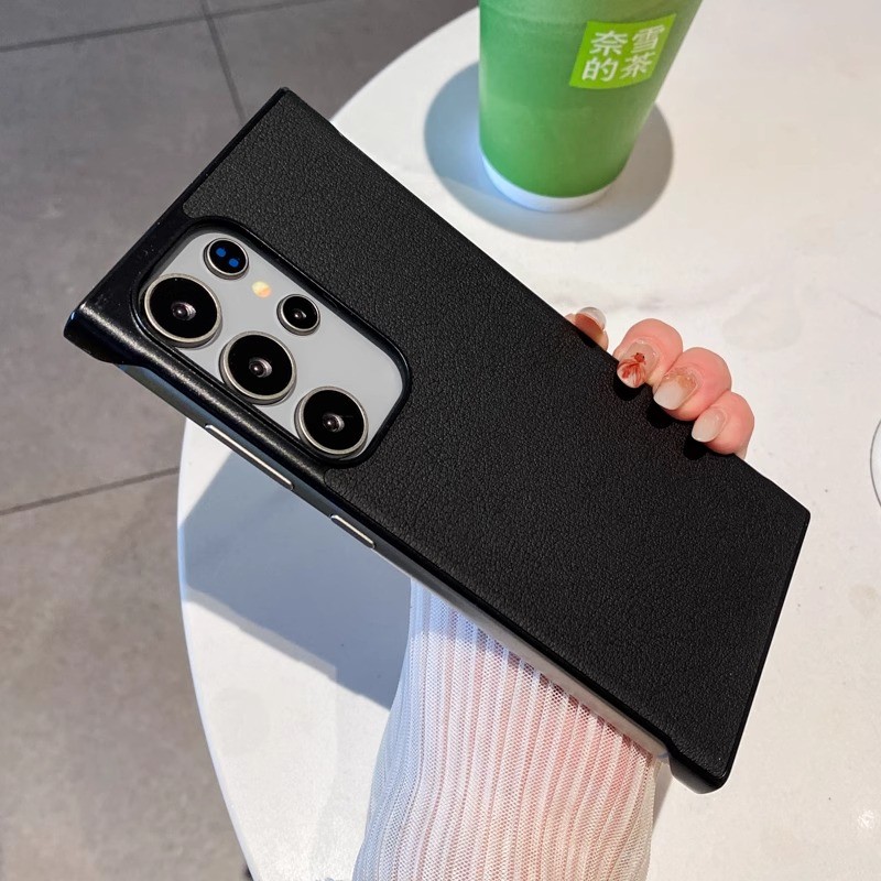 Hoce เคสโทรศัพท์หนังไร้กรอบบางพิเศษสําหรับ Samsung Galaxy S25 Ultra S24 S25 Plus ปกแข็ง