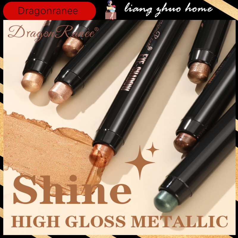 Dragon Ranee 12 สีเมทัลลิค Pearlescent อายแชโดว์ดินสอกันน้ํา Lasting Double Head Glitter Golden Eye Shadow ปากกาอายไลเนอร์ Stick แต่งหน้า