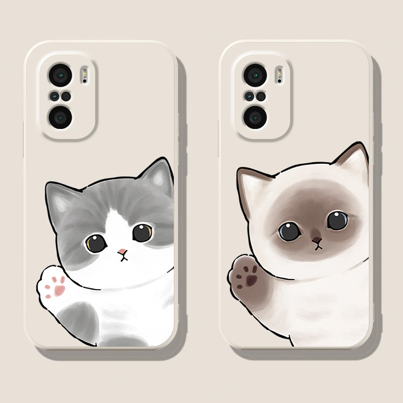 แมวคู่ ปลอกสําหรับ xiaomi poco f3/gt,f4,f5/pro,m5,m4/pro,m3,m2,x3/pro/gt,x4,x5,x7,YB5) ฝาครอบซิลิโคน