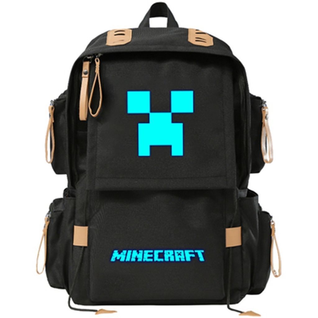 Minecraft กระเป๋าเป้สะพายหลัง Anime Merchandise กระเป๋านักเรียน Creeper กระเป๋าเป้สะพายหลังนักเรียนชาย Endman กระเป๋าเป้สะพายหลังขนาดใหญ่ความจุ