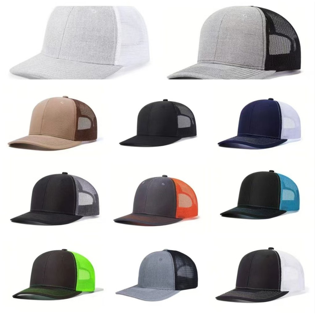 Richardson 112 Unisex Mesh Trucker Cap หมวกกันแดดระบายอากาศพร้อมหมวกเบสบอลปีกโค้งเล็กน้อยสําหรับทั้งหมด