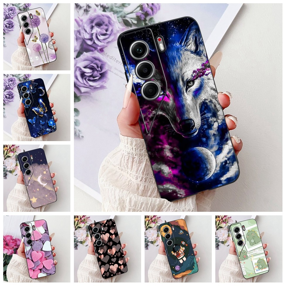 Tecno Camon 40Pro 4G CM6 ฝาครอบโทรศัพท์ Techno Camon 40 Pro 4G กรณีแฟชั่นผีเสื้อน่ารักการ์ตูนแมวตลกท