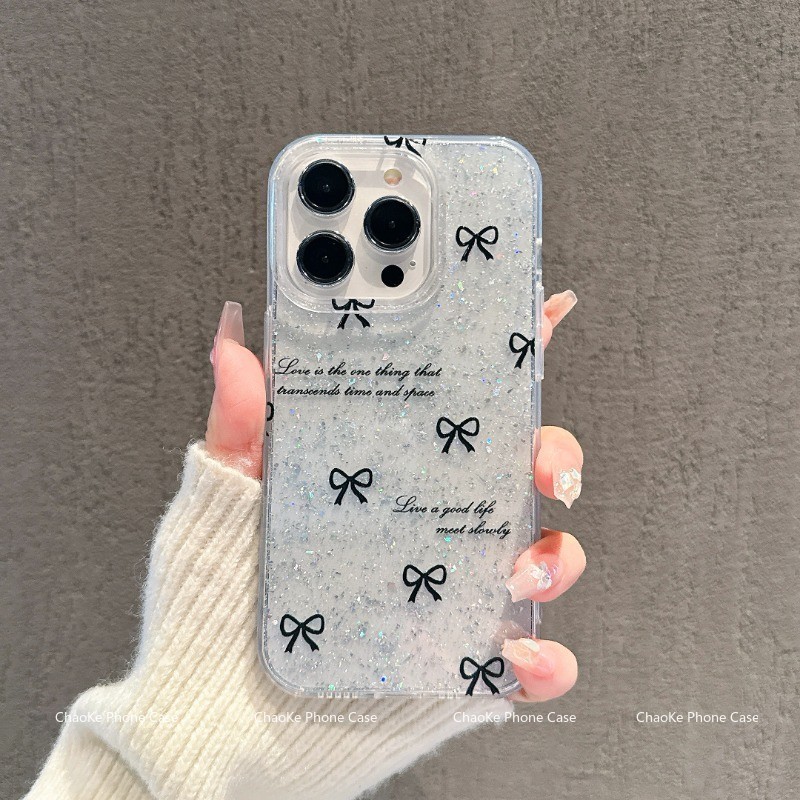 สำหรับ เคสไอโฟน11 ไอโฟน 13 ไอโฟน 16 pro max ไอโฟน15 ไอโฟน16 ไอโฟน 12 เคสโทรศัพท์กลิตเตอร์ใส DLSFK024