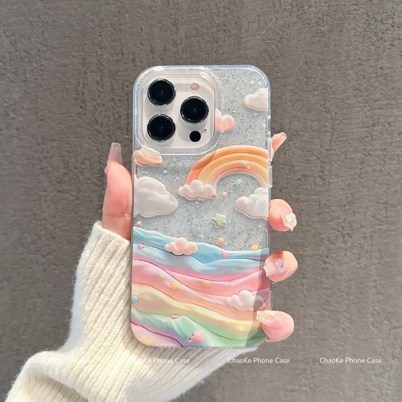 สำหรับ เคสไอโฟน11 ไอโฟน 13 ไอโฟน 16 pro max ไอโฟน15 ไอโฟน16 ไอโฟน 12 เคสโทรศัพท์กลิตเตอร์ใส DLSFK025