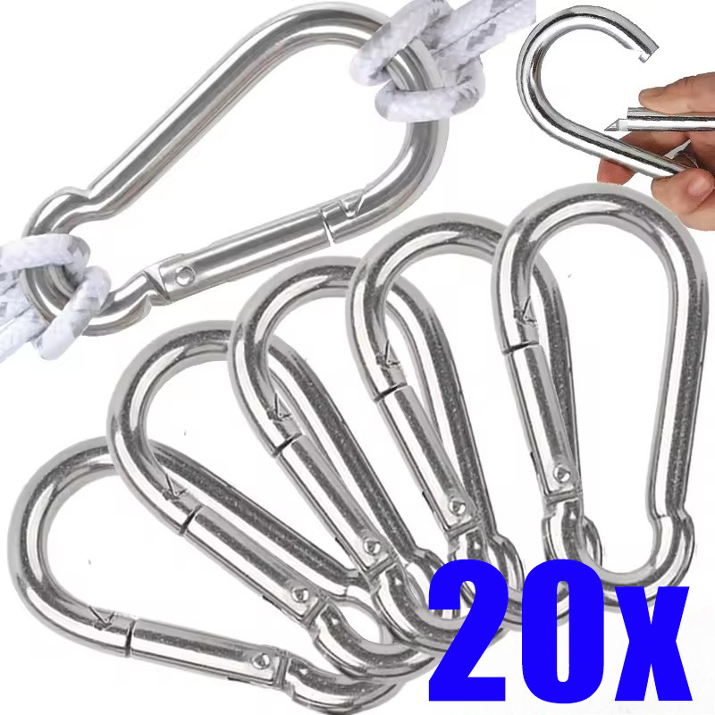 พวงกุญแจคาราบิเนอร์สปริงโลหะผสมขนาดเล็ก-มัลติฟังก์ชั่กลางแจ้งตั้งแคมป์ปีนเขาเดินป่ามะระรูปหัวเข็มขัดพวงกุญแจ