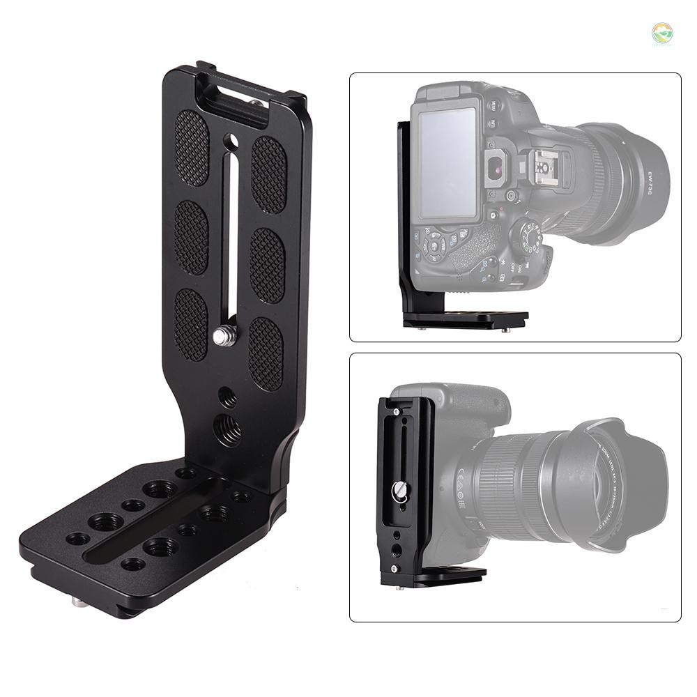L รูปร่าง QR Quick Release แผ่นแนวตั้งยิงวงเล็บอลูมิเนียม 1/4 นิ้วสกรูสําหรับกล้อง Canon DSLR สําหรั