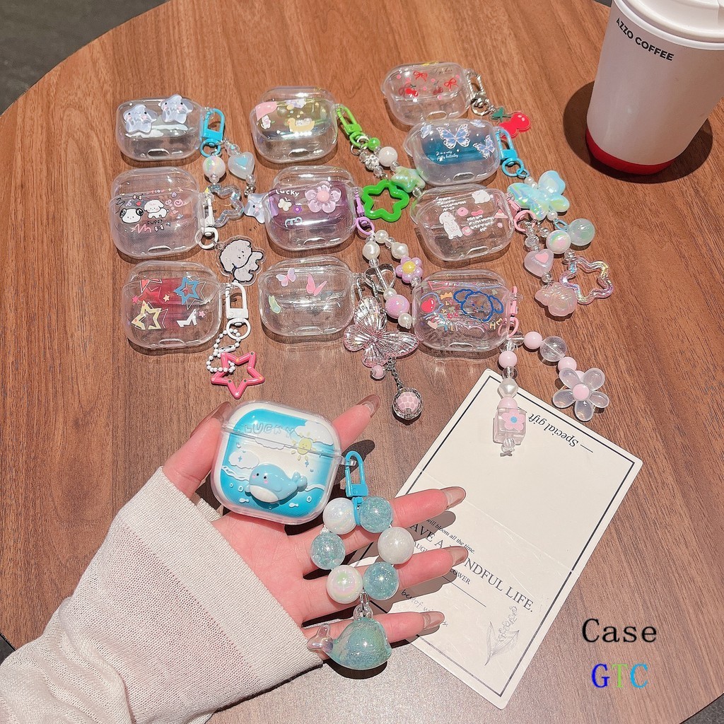 GTC สําหรับ GOOJODOQ J201 J206 เคส Case หูฟังบุคลิกภาพ วาฬ ลูกสุนัข ดอกไม้ ดาว ผีเสื้อ motif