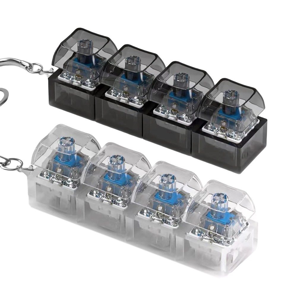 Changable Switches keycaps คีย์บอร์ด Fidget ของเล่น Fidget Clicker โปร่งใสสีดํา Decompression Fidget พวงกุญแจความเครียดบรรเทา