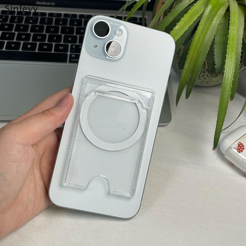 NLE แม่เหล็กสําหรับ Magsafe กระเป๋าสตางค์ผู้ถือบัตร Universal สําหรับ IPhone 16 15 14 13 Pro Max Samsung Xiaomi Bank ID Card Holder N